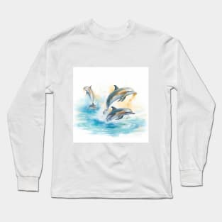 Dolphin, dolphin family, dolphin ocean Long Sleeve T-Shirt